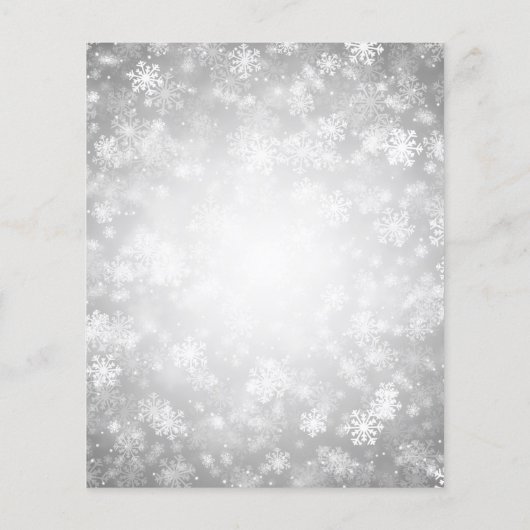 Silver Diamonds Glitter Kerstblauw Invite Flyer (Achterkant)