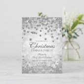 Silver Diamonds & Glitter-kerstparty Kaart (Staand voorkant)