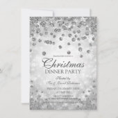 Silver Diamonds & Glitter-kerstparty Kaart (Voorkant)