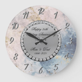 Silver Diamonds Marble 25th Wedding Jubileum  Grote Klok