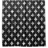 Silver Diamonds op Black Shower Curtain Douchegordijn (Voorkant)