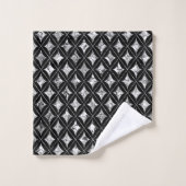 Silver Diamonds op Black Towel Set Bad Handdoek (Wasdoekje)