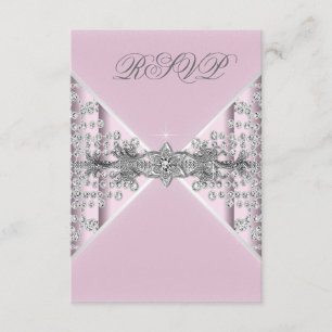 Silver Diamonds Pink en Silver RSVP