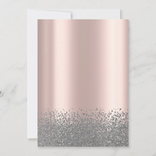 Silver Diamonds Roos Gold, Eiffeltoren Quinceanera Kaart (Achterkant)