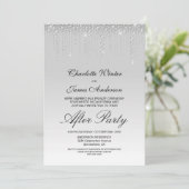 Silver Diamonds Wedding After Party Invitation Kaart (Staand voorkant)