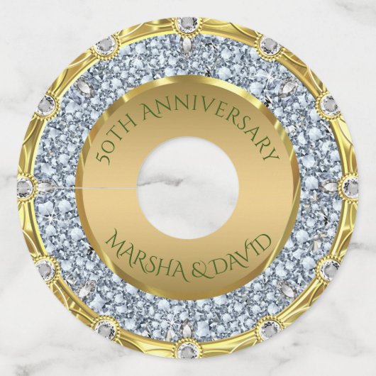 Silver Diamonds Wijnglaslabel (Voorkant)