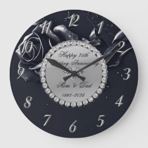 Silver Diamonds Zwart Roos 25e Jubileum Grote Klok