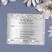 Silver dinner menu choise wedding RSVP card