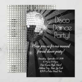 Silver Disco Ball 70s Prom Formal Dance Party Kaart