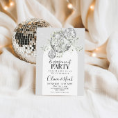 Silver Disco Ball Baby's Breath Engagement Party Kaart