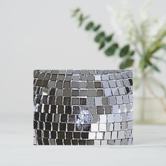 Silver Disco Ball Briefkaart (Staand voorkant)