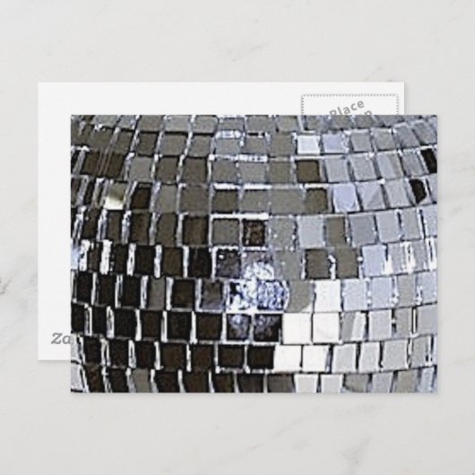 Silver Disco Ball Briefkaart (Voorkant / Achterkant)
