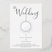 Silver Disco Ball Bruiloft Folie Uitnodiging (Voorkant)