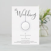 Silver Disco Ball Bruiloft Folie Uitnodiging (Staand Voorkant)