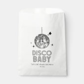 Silver Disco Ball 'Disco Baby' Baby shower Bedankzakje (Voorkant)