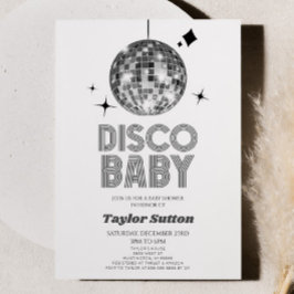 Silver Disco Ball 'Disco Baby' Baby shower Kaart