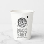 Silver Disco Ball 'Disco Baby' Baby shower Papieren Bekers (Achterkant)
