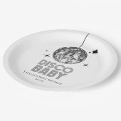 Silver Disco Ball 'Disco Baby' Baby shower Papieren Bordje (Gekanteld)