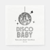 Silver Disco Ball 'Disco Baby' Baby shower Servet (Voorkant)