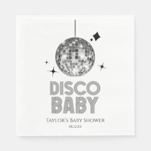 Silver Disco Ball 'Disco Baby' Baby shower Servet