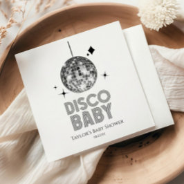 Silver Disco Ball 'Disco Baby' Baby shower Servet