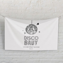 Silver Disco Ball 'Disco Baby' Baby shower Spandoek