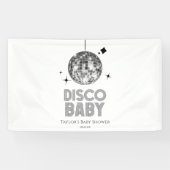 Silver Disco Ball 'Disco Baby' Baby shower Spandoek (Horizontaal)