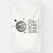 Silver Disco Ball 'Disco Baby' Baby shower Spandoek (Verticaal)