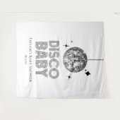 Silver Disco Ball 'Disco Baby' Baby shower Wandkleed (Voorkant (horizontaal))