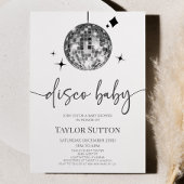 Silver Disco Ball Disco Baby shower Kaart
