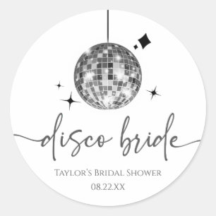 Silver Disco Ball Disco Bride Vrijgezellenfeest Ronde Sticker