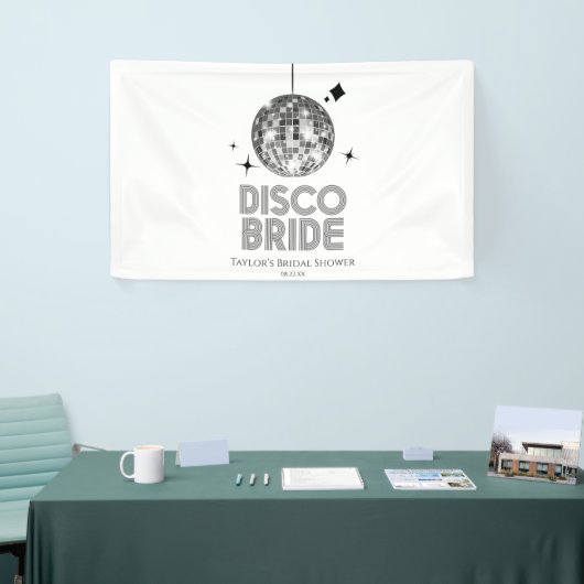 Silver Disco Ball Disco Bride Vrijgezellenfeest Spandoek (Beurs)