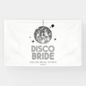 Silver Disco Ball Disco Bride Vrijgezellenfeest Spandoek (Horizontaal)