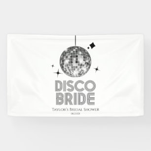 Silver Disco Ball Disco Bride Vrijgezellenfeest Spandoek