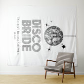 Silver Disco Ball Disco Bride Vrijgezellenfeest Wandkleed (In Situ (horizontaal))