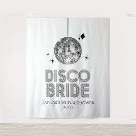 Silver Disco Ball Disco Bride Vrijgezellenfeest Wandkleed