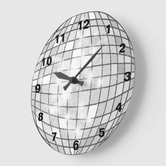 Silver Disco Ball Grote Klok (Hoek)