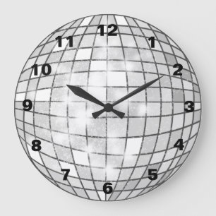 Silver Disco Ball Grote Klok