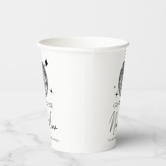 Silver Disco Ball juicht oudejaarsavond feest Papieren Bekers (Rechts)