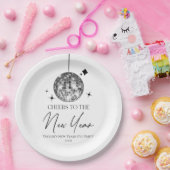 Silver Disco Ball juicht oudejaarsavond feest Papieren Bordje (Feest)