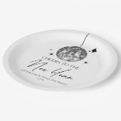 Silver Disco Ball juicht oudejaarsavond feest Papieren Bordje (Gekanteld)