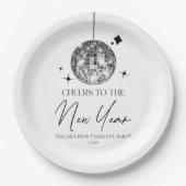 Silver Disco Ball juicht oudejaarsavond feest Papieren Bordje (Voorkant)