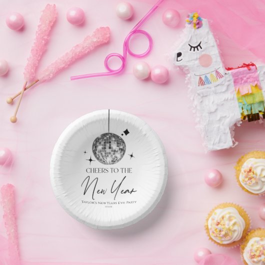 Silver Disco Ball juicht oudejaarsavond feest Papieren Kommen (Feest)