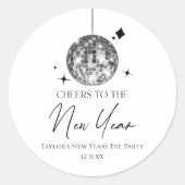 Silver Disco Ball juicht oudejaarsavond feest Ronde Sticker (Voorkant)