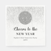 Silver Disco Ball juicht oudejaarsavond feest Servet (Voorkant)