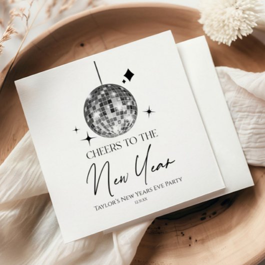 Silver Disco Ball juicht oudejaarsavond feest Servet