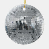 Silver Disco Ball-kerstversiering Keramisch Ornament (Voorkant)
