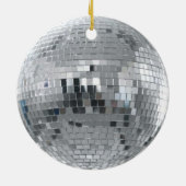 Silver Disco Ball-kerstversiering Keramisch Ornament (Achterkant)