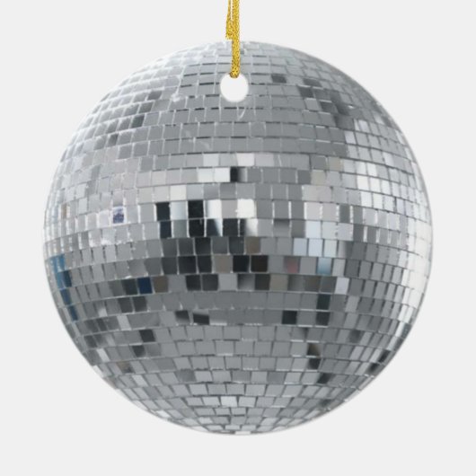 Silver Disco Ball-kerstversiering Keramisch Ornament (Achterkant)