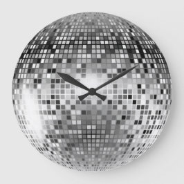 Silver Disco Ball Party Glamour Grote Klok